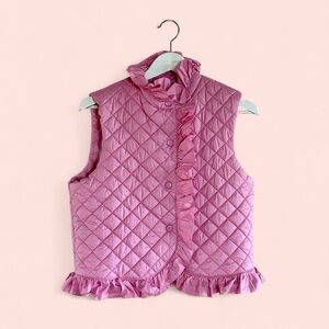 Pink Frilly Collar Button-Up Vest — Cottagecore / Coquette